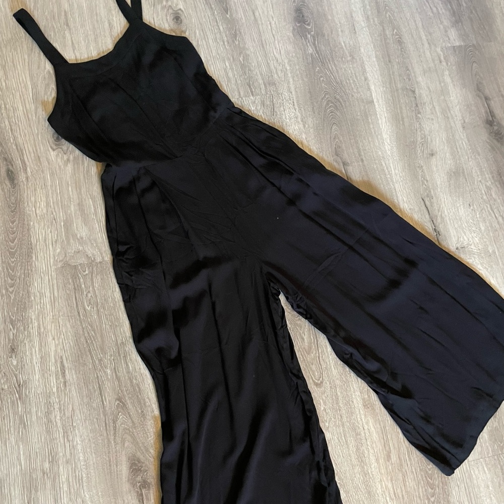 Black wide leg romper. Target. Small.